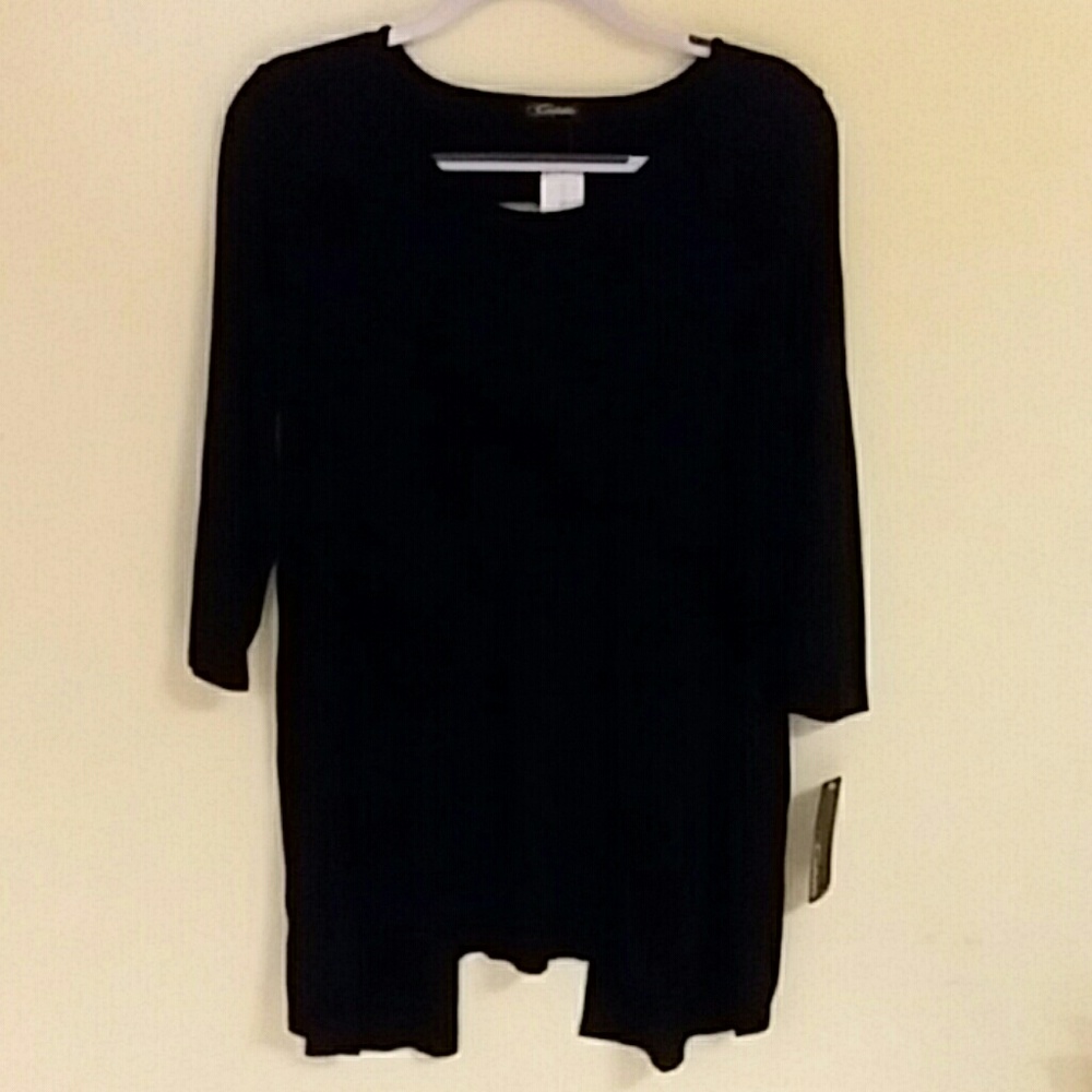 Colette Leander Cutout Back Swing Knit Top